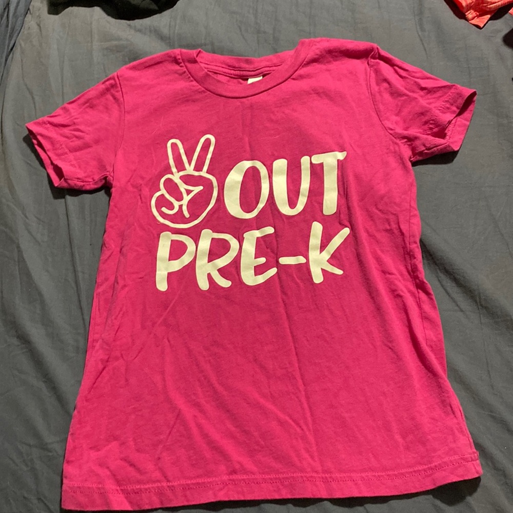 Girls' Pink "Out Pre-K" Short Sleeve Tee